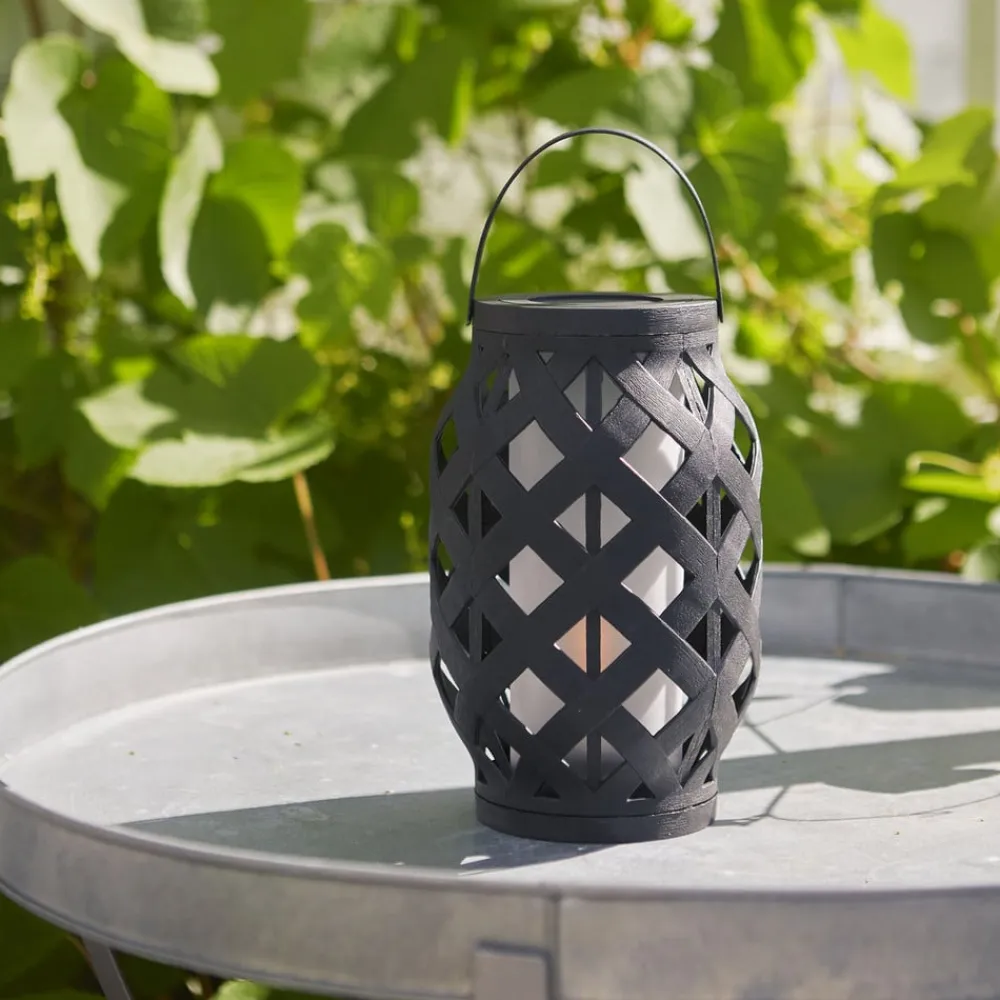 STAR TRADING Dekorationsbelysning|Terrassebelysning>Flame Lantern LED-lygte, sort, højde 23 cm