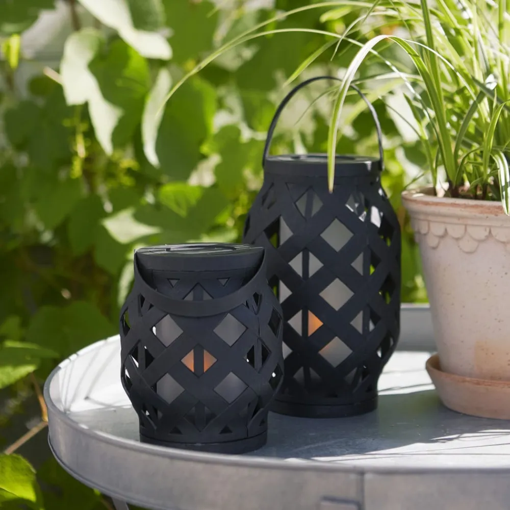 STAR TRADING Dekorationsbelysning|Terrassebelysning>Flame Lantern LED-lygte, sort, højde 23 cm