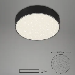 Flame Star LED-loftslampe, Ø 15,7 cm, sort^Briloner Sale