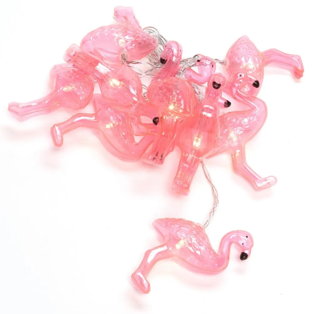 Konstsmide Season Flamingos LED-lyskæde, batteridrevet