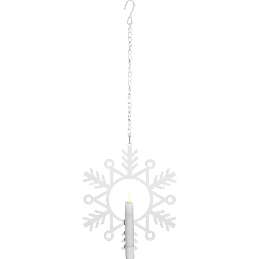 STAR TRADING Flamme Snow LED-dekorationslampe med vokslys