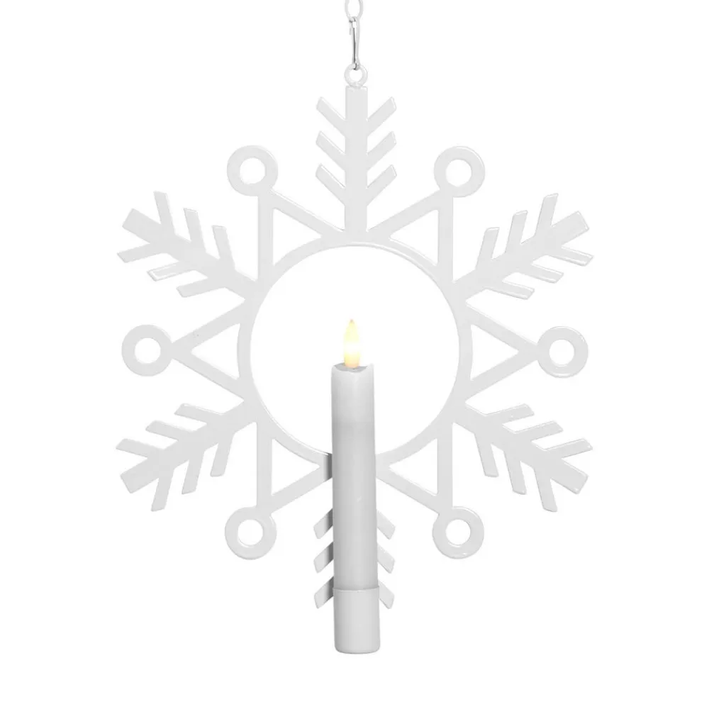 STAR TRADING Flamme Snow LED-dekorationslampe med vokslys