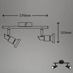 Briloner Flamo LED-loftspot IP44 2 lyskilder justeres, sort