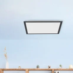 JUST LIGHT. GmbH Loftlamper>Flat LED-loftlampe, CCT, sort, 45 x 45 cm