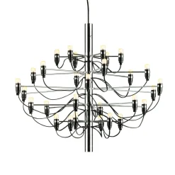 2097/30 lysekrone med 30 lys, krom, frostet^FLOS