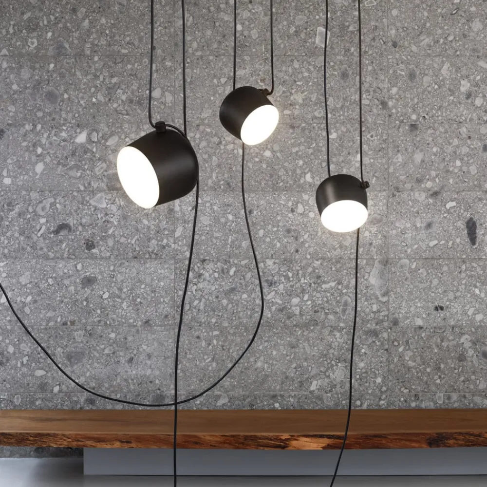 FLOS Pendellamper>Aim LED-designer-pendellampe, sort