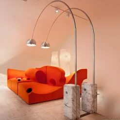 Arco bue-gulvlampe, krom, højde 240 cm, E27^FLOS Sale