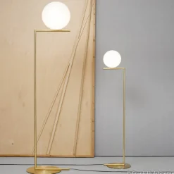 IC F1 gulvlampe, børstet messing^FLOS Outlet
