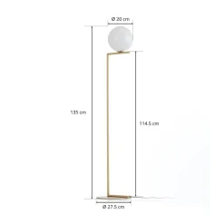 IC F1 gulvlampe, børstet messing^FLOS Outlet