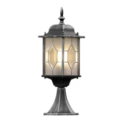 Flot sokkellampe "Milano" i sort og sølv^Konstsmide