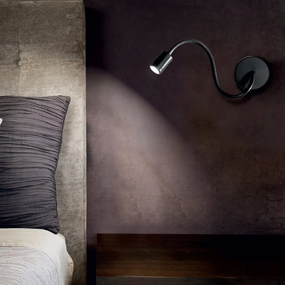 Ideallux Focus fleksibel LED-væglampe, sort