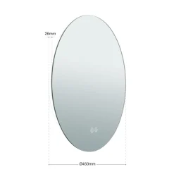 Focus LED-spejl, Ø 45 cm, CCT, antidug, berøringsdæmper^ORION Sale