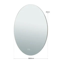 ORION Focus LED-spejl, Ø 60 cm, CCT, antidug, berøringsdæmper