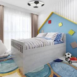 Børn Briloner Fodbold LED-loftlampe, sort-hvid, Ø 27,5cm