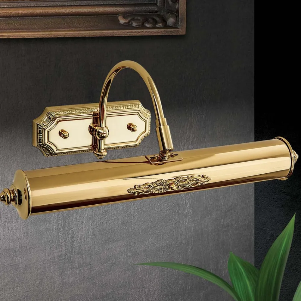 ORION Forgyldt gallerilampe Gustav af messing, 40 cm