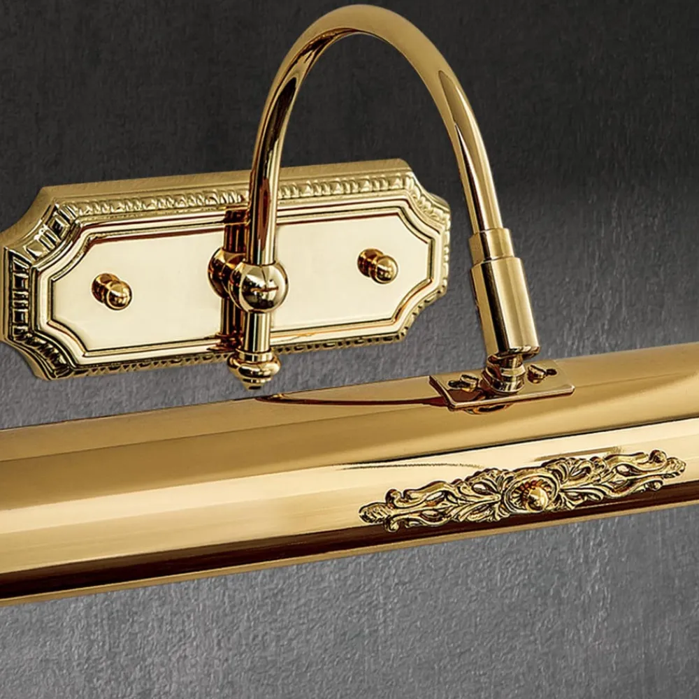 ORION Forgyldt gallerilampe Gustav af messing, 40 cm