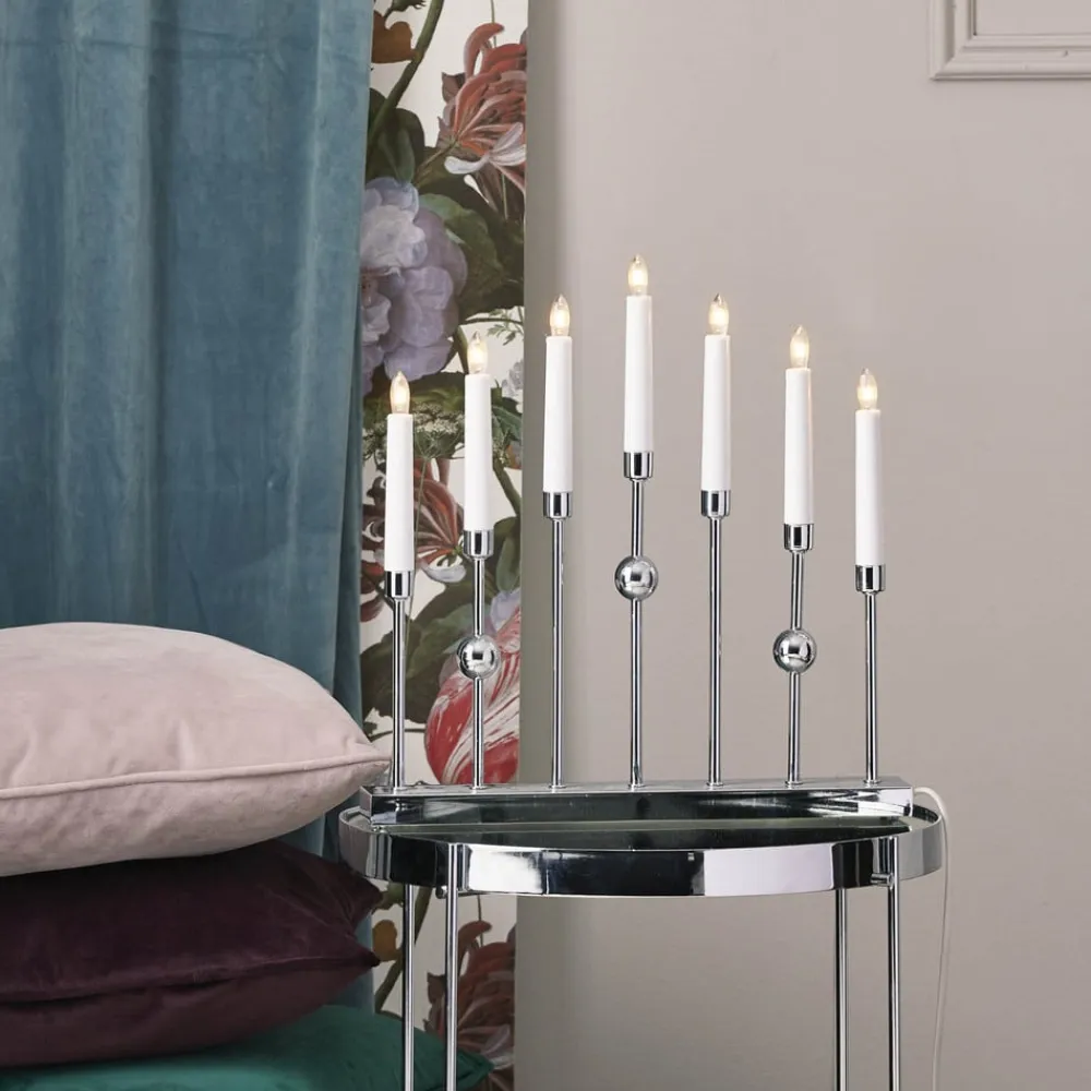 Forkromet lysestage Gustavo med 7 lyskilder^STAR TRADING