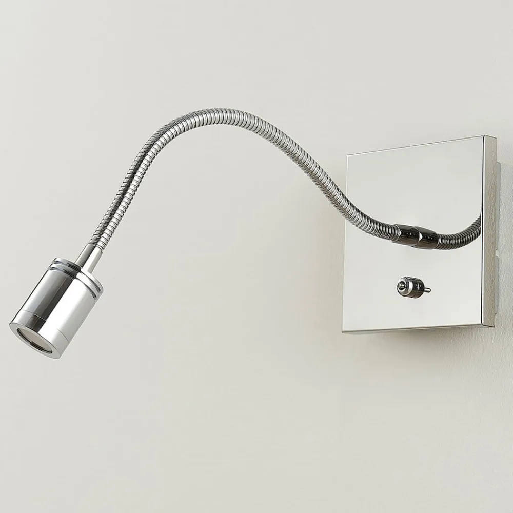 Lindby Væglamper|Væglamper>Forkromet væg-læselampe Berfin, LED