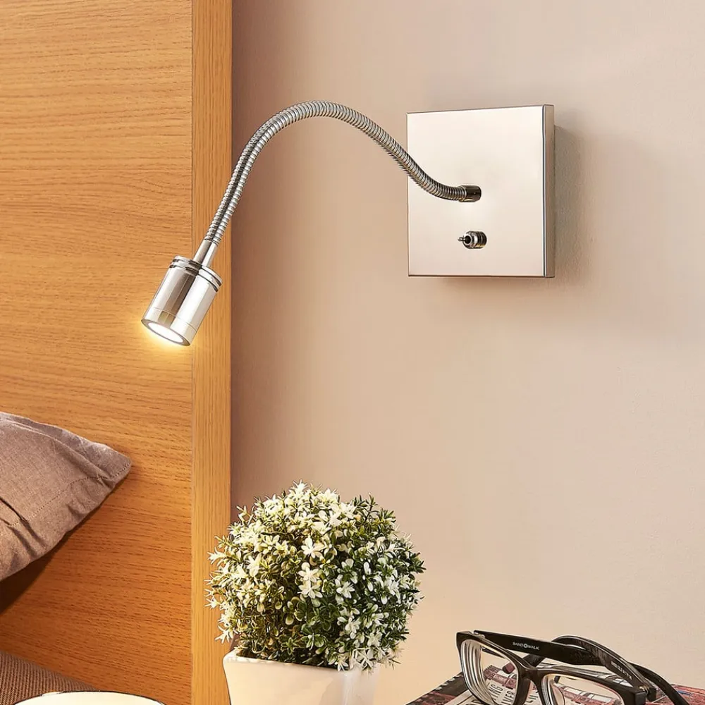 Lindby Væglamper|Væglamper>Forkromet væg-læselampe Berfin, LED