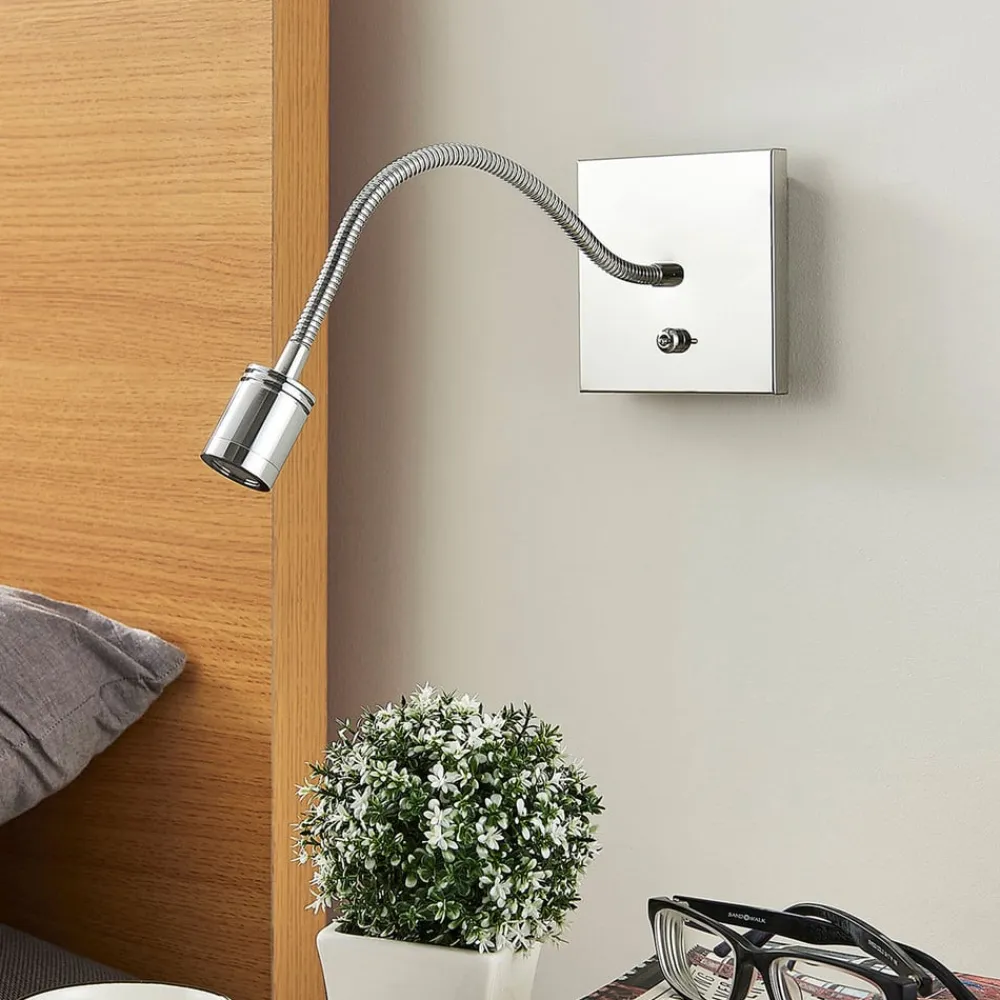 Lindby Væglamper|Væglamper>Forkromet væg-læselampe Berfin, LED