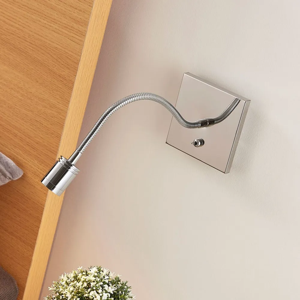 Lindby Væglamper|Væglamper>Forkromet væg-læselampe Berfin, LED