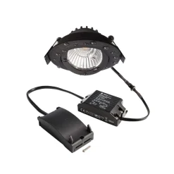 Deko-Light Forsænket loftlampe Dione, IP44, 4.000 K, sort, dæmpbar