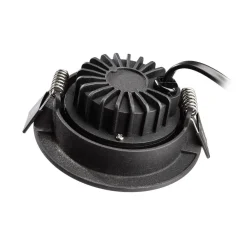 Forsænket loftlampe Dione, IP44, 3.000 K, sort, dæmpbar^Deko-Light Outlet