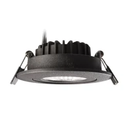 Deko-Light Forsænket loftlampe Dione, IP44, 2.700 K, sort, dæmpbar