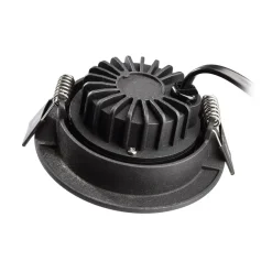 Forsænket loftlampe Dione, IP44, sort, dæmpbar til varm^Deko-Light Online