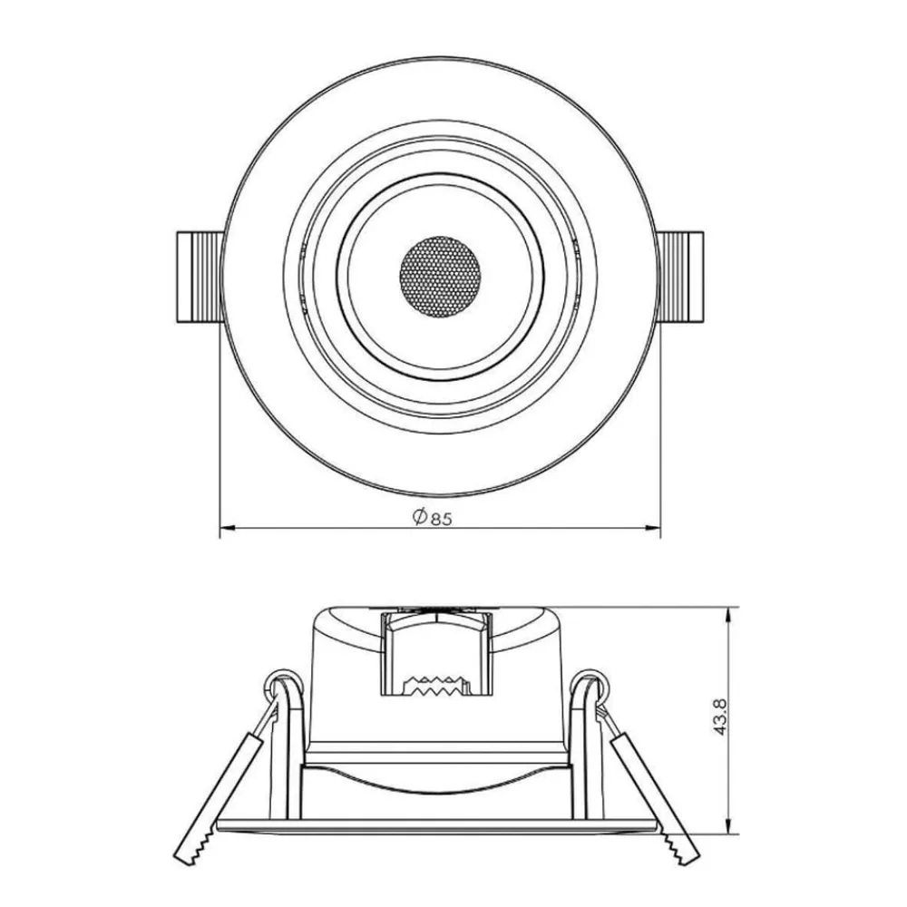Deko-Light Indbygningsspots>Forsænket loftlampe SMD-68-230V, 4.000K, Ø8,5cm, sort