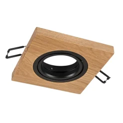 Lamkur Lighting Forsænket loftlampe Tobby, 10 x 10 cm, egetræ, GU10