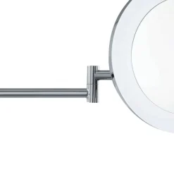 Forstørrende LED-spejl, kromfarvet/frostet, IP44, Ø 20 cm^Searchlight