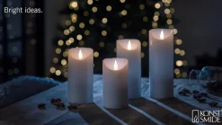 Forsynet med 3D-flamme - LED-lys Stearin^Konstsmide Christmas Online