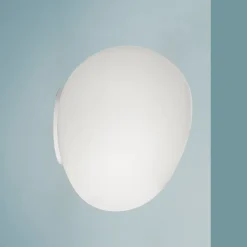 Foscarini Gregg MIDI væglampe, i glas, hvid