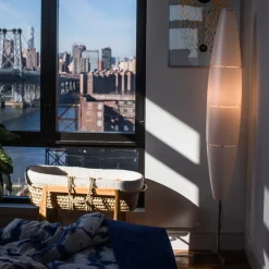 Havana gulvlampe med dæmper, alu/hvid^Foscarini Online