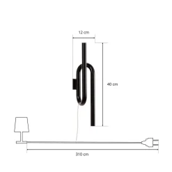 Tobia LED-væglampe med ledning, sort^Foscarini