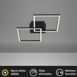 Frame LED-loftlampe, 2 lyskilder, Switch dim, sort^Briloner Best