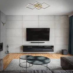 Frame LED-loftlampe, guld, dæmpbar, 4 lyskilder^Briloner New