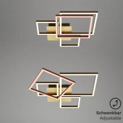 Frame LED-loftlampe, guld, dæmpbar, 4 lyskilder^Briloner New