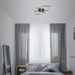 Frame LED-loftlampe, step dim, 4 lyskilder, sort^Briloner Online