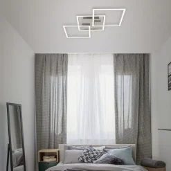 Briloner Frame LED-loftlampe, step-dim, krom-alu 76x37cm