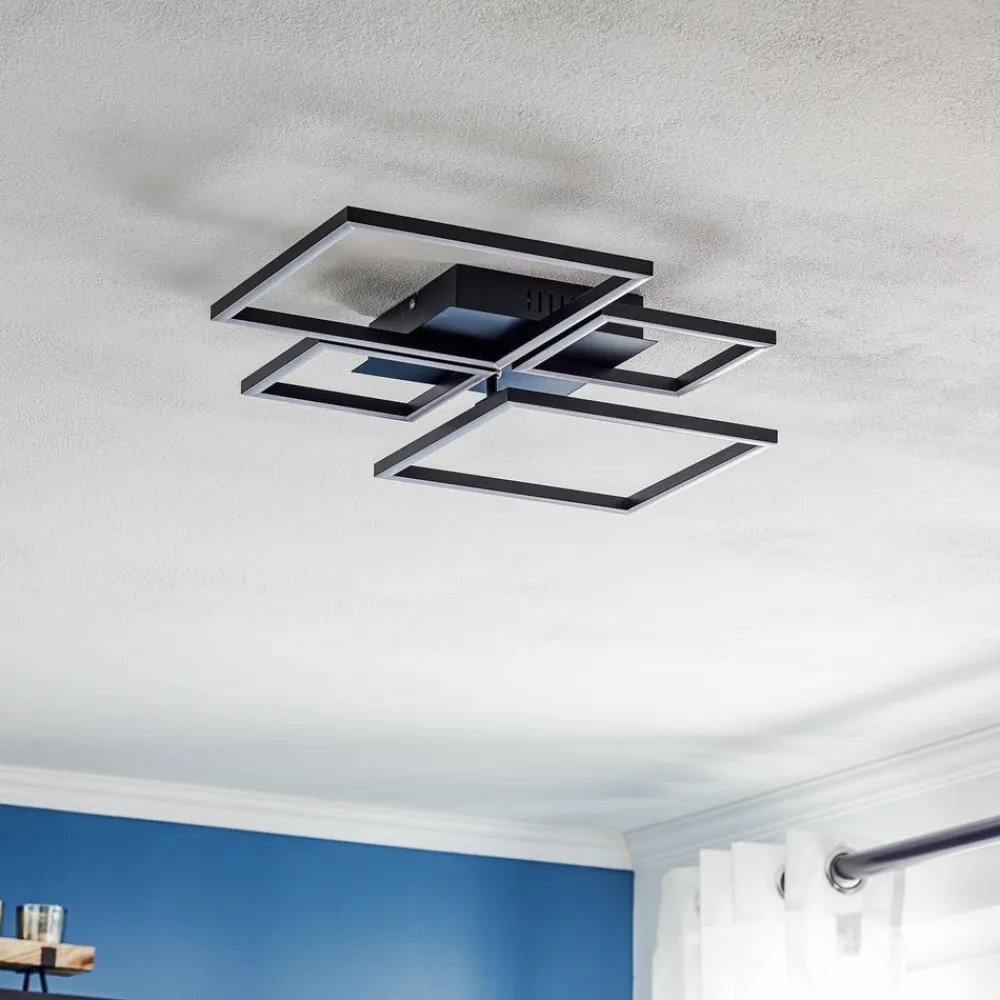 Frame LED-loftslampe, CCT, 4-lys, sort^Briloner Best