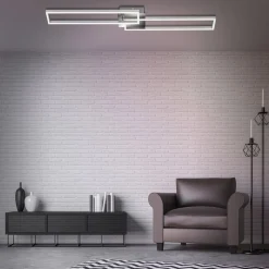 Briloner Frame LED-loftslampe, fjernbetjening, krom