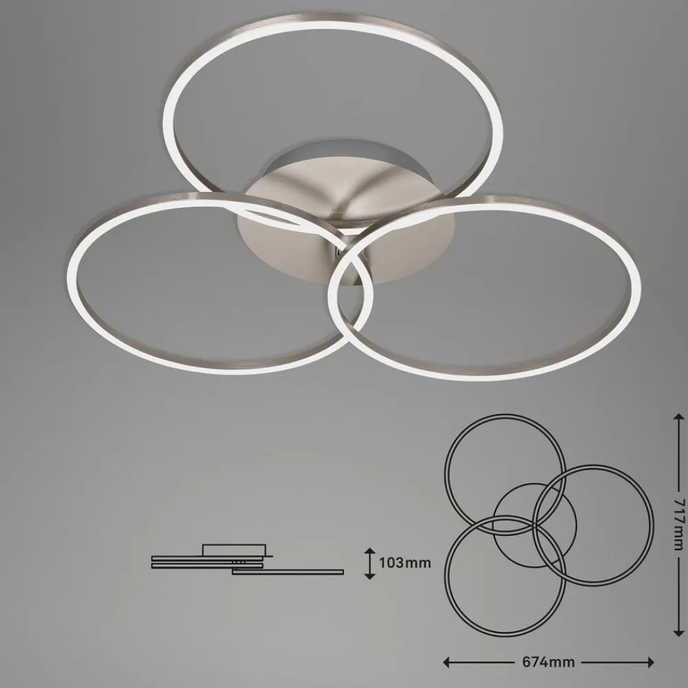 Briloner Frame Ring loftlampe Switch dim nikkel 3 lyskilder