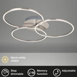 Briloner Frame Ring loftlampe Switch dim nikkel 3 lyskilder