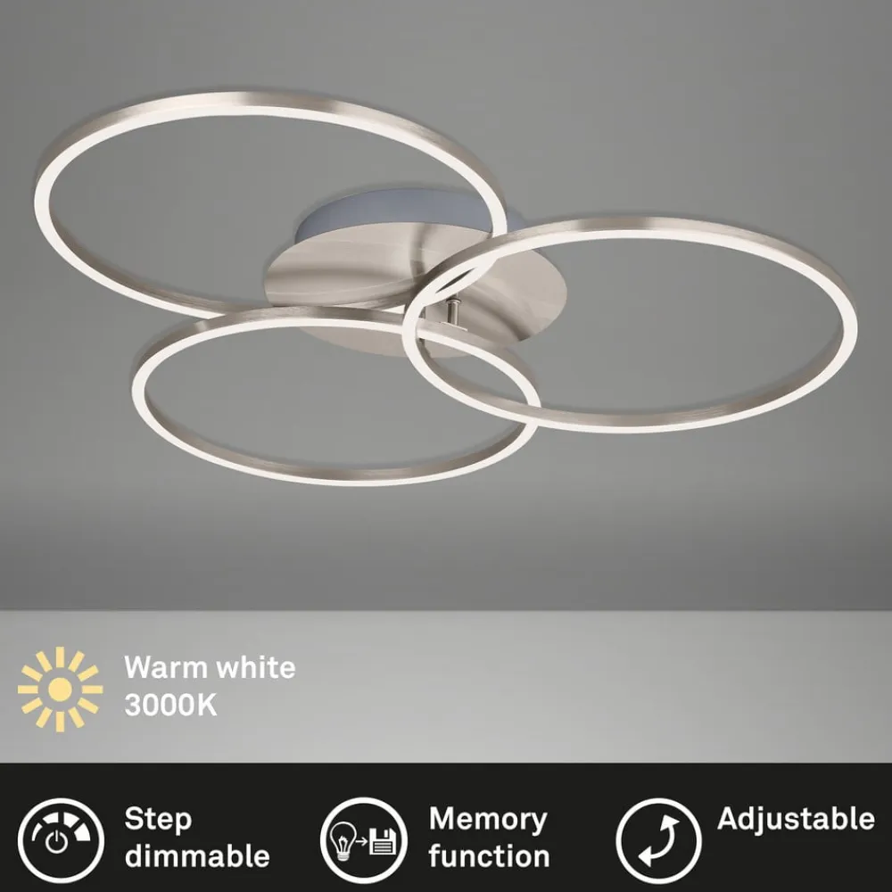 Briloner Frame Ring loftlampe Switch dim nikkel 3 lyskilder