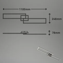 Briloner Arbejdsrum/Kontor|Loftlamper>Frame S LED-loftlampe CCT 110x24,8 cm sort