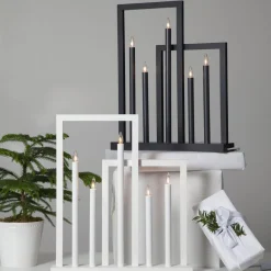 Frame vinduesstage i træ, 5 lyskilder, mørkegrå^STAR TRADING New