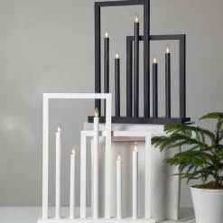 Frame vinduesstage i træ, 5 lyskilder, mørkegrå^STAR TRADING New