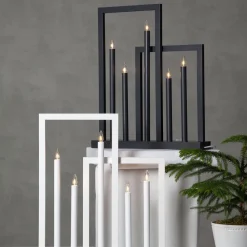 Frame vinduesstage i træ, 5 lyskilder, mørkegrå^STAR TRADING New